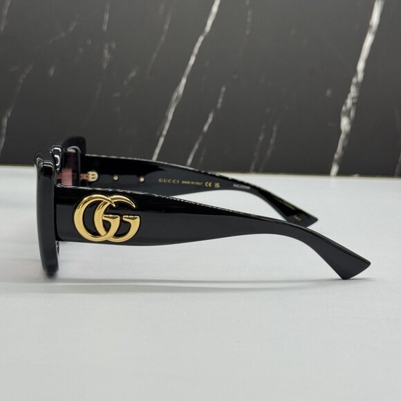 NEW GUCCI SUNGLASSES BLACK BROWN WOMEN EYEWEAR GUCCI GG1975S 001 - Picture 7 of 12